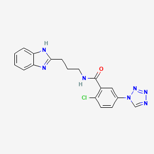 N-[3-(1H-benzimidazol-2-yl)propyl]-2-chloro-5-(1H-tetrazol-1-yl)benzamide