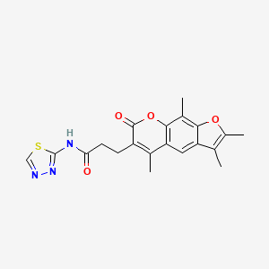 3-(2,3,5,9-tetramethyl-7-oxo-7H-furo[3,2-g]chromen-6-yl)-N-(1,3,4-thiadiazol-2-yl)propanamide