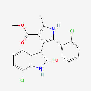 methyl 4-(7-chloro-2-oxo-2,3-dihydro-1H-indol-3-yl)-5-(2-chlorophenyl)-2-methyl-1H-pyrrole-3-carboxylate