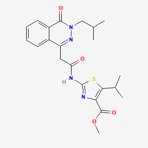 Methyl 2-({[3-(2-methylpropyl)-4-oxo-3,4-dihydrophthalazin-1-yl]acetyl}amino)-5-(propan-2-yl)-1,3-thiazole-4-carboxylate