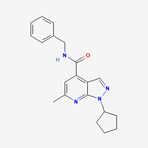 molecular formula C20H22N4O B12177284 N-benzyl-1-cyclopentyl-6-methyl-1H-pyrazolo[3,4-b]pyridine-4-carboxamide 