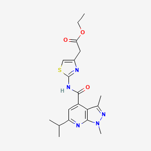 ethyl [2-({[1,3-dimethyl-6-(propan-2-yl)-1H-pyrazolo[3,4-b]pyridin-4-yl]carbonyl}amino)-1,3-thiazol-4-yl]acetate