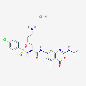 7-(4-Chlorophenylsulfonyl-L-lysyl)amino-5-methyl-2-isopropylamino-4H-3,1-benzoxazin-4-one