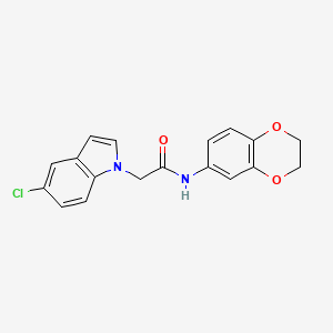 2-(5-chloro-1H-indol-1-yl)-N-(2,3-dihydro-1,4-benzodioxin-6-yl)acetamide