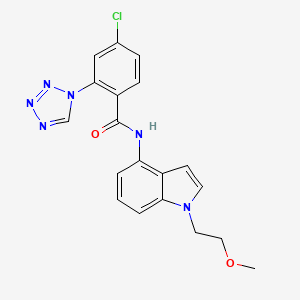 4-chloro-N-[1-(2-methoxyethyl)-1H-indol-4-yl]-2-(1H-tetrazol-1-yl)benzamide