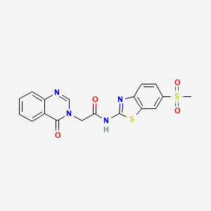 N-(6-methanesulfonyl-1,3-benzothiazol-2-yl)-2-(4-oxo-3,4-dihydroquinazolin-3-yl)acetamide