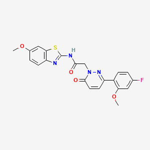 2-[3-(4-fluoro-2-methoxyphenyl)-6-oxopyridazin-1(6H)-yl]-N-[(2Z)-6-methoxy-1,3-benzothiazol-2(3H)-ylidene]acetamide