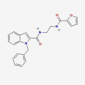 molecular formula C23H21N3O3 B12177484 1-benzyl-N-{2-[(furan-2-ylcarbonyl)amino]ethyl}-1H-indole-2-carboxamide 