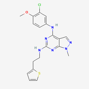 1H-Pyrazolo[3,4-d]pyrimidine-4,6-diamine, N4-(3-chloro-4-methoxyphenyl)-1-methyl-N6-[2-(2-thienyl)ethyl]-