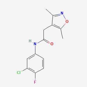 N-(3-chloro-4-fluorophenyl)-2-(3,5-dimethyl-1,2-oxazol-4-yl)acetamide