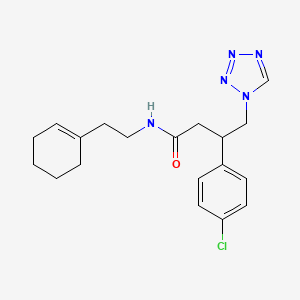 molecular formula C19H24ClN5O B12177579 3-(4-chlorophenyl)-N-[2-(cyclohex-1-en-1-yl)ethyl]-4-(1H-tetrazol-1-yl)butanamide 