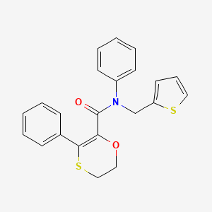 N,3-diphenyl-N-(thiophen-2-ylmethyl)-5,6-dihydro-1,4-oxathiine-2-carboxamide