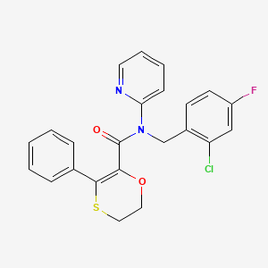 N-(2-chloro-4-fluorobenzyl)-3-phenyl-N-(pyridin-2-yl)-5,6-dihydro-1,4-oxathiine-2-carboxamide