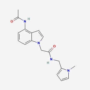 molecular formula C18H20N4O2 B12177619 2-[4-(acetylamino)-1H-indol-1-yl]-N-[(1-methyl-1H-pyrrol-2-yl)methyl]acetamide 