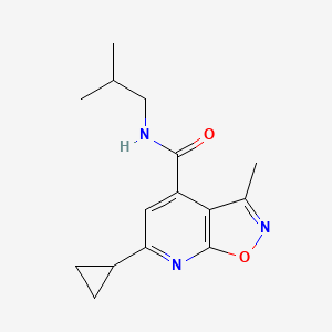 molecular formula C15H19N3O2 B12177709 6-cyclopropyl-N-isobutyl-3-methylisoxazolo[5,4-b]pyridine-4-carboxamide 