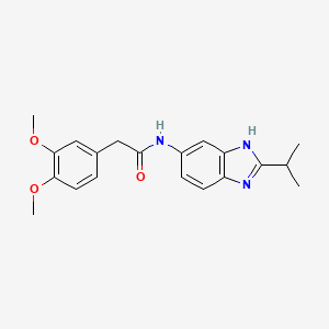 molecular formula C20H23N3O3 B12177716 2-(3,4-dimethoxyphenyl)-N-[2-(propan-2-yl)-1H-benzimidazol-6-yl]acetamide 