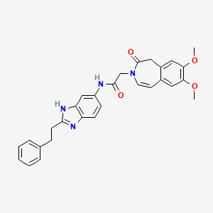 molecular formula C29H28N4O4 B12177728 2-(7,8-dimethoxy-2-oxo-1,2-dihydro-3H-3-benzazepin-3-yl)-N-[2-(2-phenylethyl)-1H-benzimidazol-6-yl]acetamide 