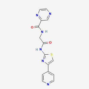 N-(2-oxo-2-((4-(pyridin-4-yl)thiazol-2-yl)amino)ethyl)pyrazine-2-carboxamide