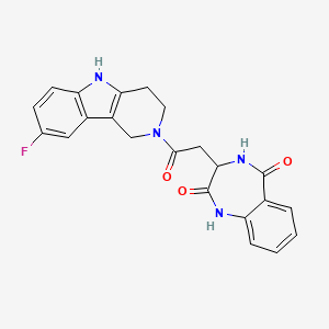 3-[2-(8-fluoro-1,3,4,5-tetrahydro-2H-pyrido[4,3-b]indol-2-yl)-2-oxoethyl]-3,4-dihydro-1H-1,4-benzodiazepine-2,5-dione