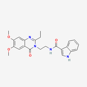 molecular formula C23H24N4O4 B12177809 N-[2-(2-ethyl-6,7-dimethoxy-4-oxoquinazolin-3(4H)-yl)ethyl]-1H-indole-3-carboxamide 