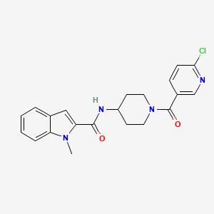 molecular formula C21H21ClN4O2 B12177871 N-{1-[(6-chloropyridin-3-yl)carbonyl]piperidin-4-yl}-1-methyl-1H-indole-2-carboxamide 