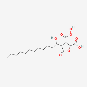 molecular formula C18H30O8 B1217788 3-Carbonoperoxoyl-4-(1-hydroxydodecyl)-5-oxooxolane-2-carboxylic acid CAS No. 136266-36-9