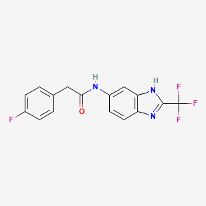 2-(4-fluorophenyl)-N-[2-(trifluoromethyl)-1H-benzimidazol-5-yl]acetamide