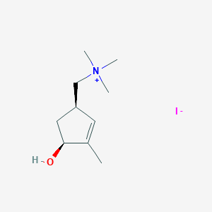 molecular formula C10H20INO B1217791 3-Methyl-4-hydroxy-1-(N,N-dimethylaminomethyl)cyclopent-2-ene CAS No. 79195-20-3