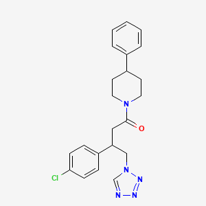 molecular formula C22H24ClN5O B12177934 3-(4-chlorophenyl)-1-(4-phenylpiperidin-1-yl)-4-(1H-tetrazol-1-yl)butan-1-one 