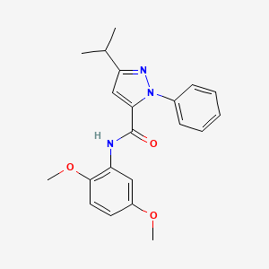 molecular formula C21H23N3O3 B12177992 N-(2,5-dimethoxyphenyl)-1-phenyl-3-(propan-2-yl)-1H-pyrazole-5-carboxamide 