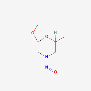 molecular formula C7H14N2O3 B1217800 N-Nitroso-2-methoxy-2,6-dimethylmorpholine CAS No. 73239-98-2