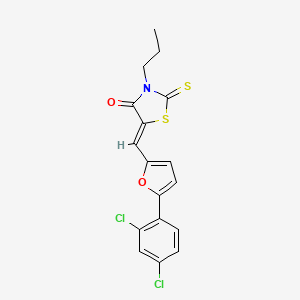 (5Z)-5-[[5-(2,4-dichlorophenyl)furan-2-yl]methylidene]-3-propyl-2-sulfanylidene-1,3-thiazolidin-4-one