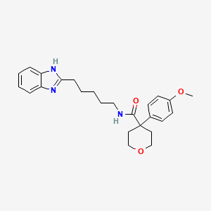 N-[5-(1H-benzimidazol-2-yl)pentyl]-4-(4-methoxyphenyl)tetrahydro-2H-pyran-4-carboxamide