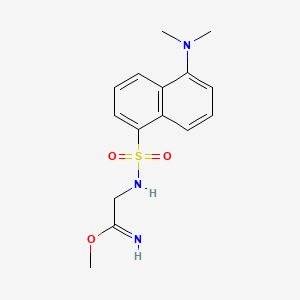 molecular formula C15H19N3O3S B1217808 Methyl 2-[[5-(dimethylamino)naphthalen-1-yl]sulfonylamino]ethanimidate CAS No. 89664-16-4