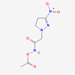 molecular formula C7H10N4O5 B1217810 1-(O-Acetyl-acetohydroxamic acid)-3-nitropyrazole CAS No. 93677-01-1