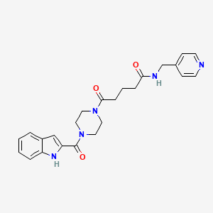 5-[4-(1H-indol-2-ylcarbonyl)piperazin-1-yl]-5-oxo-N-(pyridin-4-ylmethyl)pentanamide