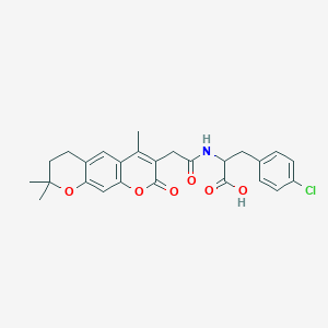 molecular formula C26H26ClNO6 B12178195 4-chloro-N-[(4,8,8-trimethyl-2-oxo-7,8-dihydro-2H,6H-pyrano[3,2-g]chromen-3-yl)acetyl]phenylalanine 