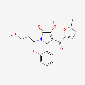 (4E)-5-(2-fluorophenyl)-4-[hydroxy(5-methylfuran-2-yl)methylidene]-1-(3-methoxypropyl)pyrrolidine-2,3-dione