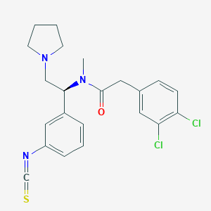 molecular formula C22H23Cl2N3OS B121782 2-(3,4-Dichlorophenyl)-N-methyl-N-(1-(3-isothiocyanatophenyl)-2-(1-pyrrolidinyl)ethyl)acetamide CAS No. 155512-49-5