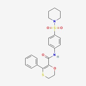 3-phenyl-N-[4-(piperidin-1-ylsulfonyl)phenyl]-5,6-dihydro-1,4-oxathiine-2-carboxamide