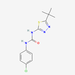 molecular formula C13H15ClN4OS B1217822 1-(5-Tert-butyl-1,3,4-thiadiazol-2-yl)-3-(4-chlorophenyl)urea 