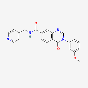 molecular formula C22H18N4O3 B12178245 3-(3-methoxyphenyl)-4-oxo-N-(pyridin-4-ylmethyl)-3,4-dihydroquinazoline-7-carboxamide 