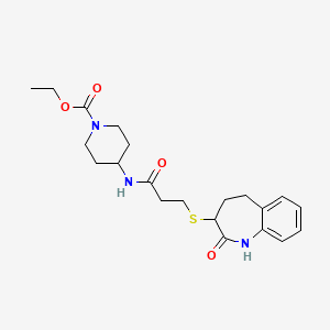 ethyl 4-({3-[(2-hydroxy-4,5-dihydro-3H-1-benzazepin-3-yl)sulfanyl]propanoyl}amino)piperidine-1-carboxylate