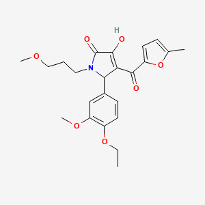 (4E)-5-(4-ethoxy-3-methoxyphenyl)-4-[hydroxy(5-methylfuran-2-yl)methylidene]-1-(3-methoxypropyl)pyrrolidine-2,3-dione