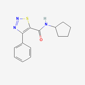 molecular formula C14H15N3OS B12178340 N-cyclopentyl-4-phenyl-1,2,3-thiadiazole-5-carboxamide 