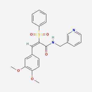 (2E)-3-(3,4-dimethoxyphenyl)-2-(phenylsulfonyl)-N-(pyridin-3-ylmethyl)prop-2-enamide