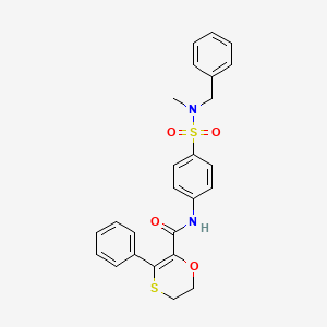 N-{4-[benzyl(methyl)sulfamoyl]phenyl}-3-phenyl-5,6-dihydro-1,4-oxathiine-2-carboxamide