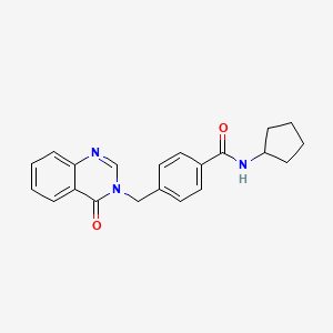 molecular formula C21H21N3O2 B12178415 N-cyclopentyl-4-[(4-oxoquinazolin-3(4H)-yl)methyl]benzamide 