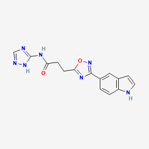 3-[3-(1H-indol-5-yl)-1,2,4-oxadiazol-5-yl]-N-(1H-1,2,4-triazol-3-yl)propanamide