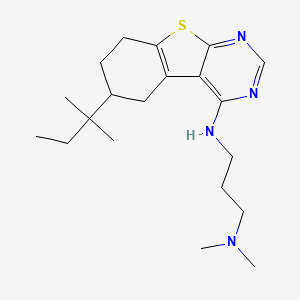 molecular formula C20H32N4S B12178459 N,N-dimethyl-N'-[6-(2-methylbutan-2-yl)-5,6,7,8-tetrahydro[1]benzothieno[2,3-d]pyrimidin-4-yl]propane-1,3-diamine 